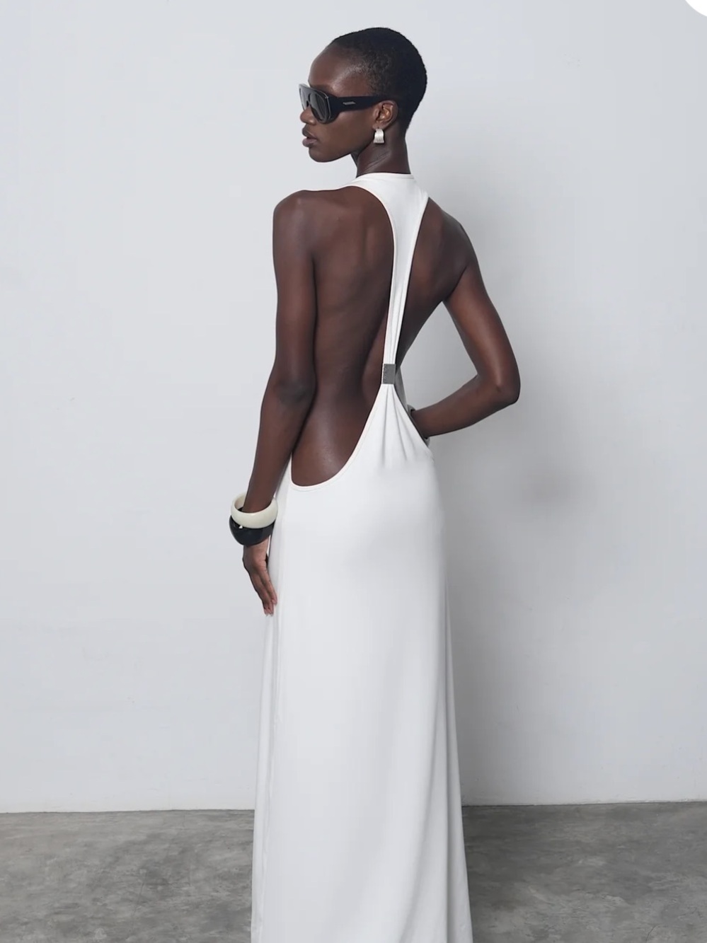 Uhlala by LL Le Luxe Cut Out Maxi Dress White S NWT